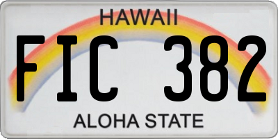 HI license plate FIC382