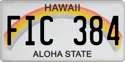 HI license plate FIC384