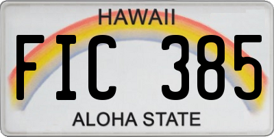 HI license plate FIC385