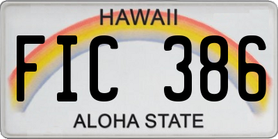 HI license plate FIC386