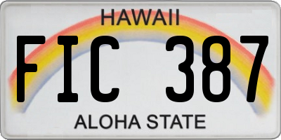 HI license plate FIC387