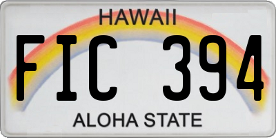 HI license plate FIC394