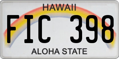 HI license plate FIC398
