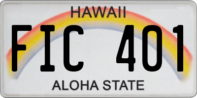 HI license plate FIC401
