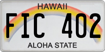 HI license plate FIC402