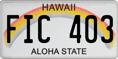 HI license plate FIC403