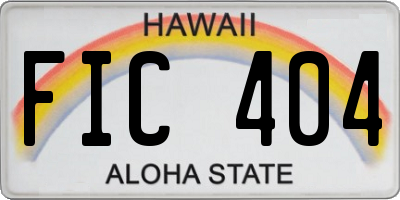 HI license plate FIC404