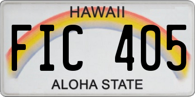HI license plate FIC405