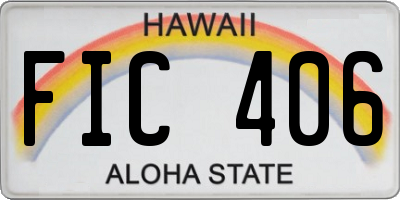HI license plate FIC406