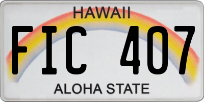 HI license plate FIC407