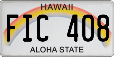 HI license plate FIC408