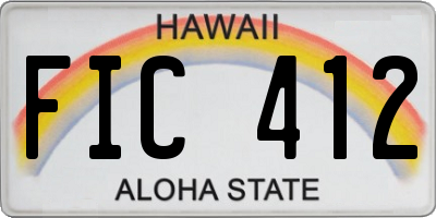 HI license plate FIC412