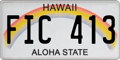 HI license plate FIC413