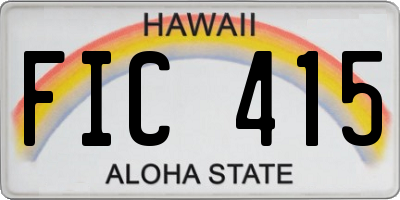HI license plate FIC415