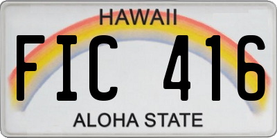 HI license plate FIC416