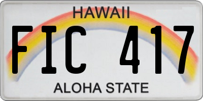 HI license plate FIC417