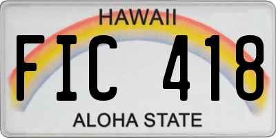 HI license plate FIC418