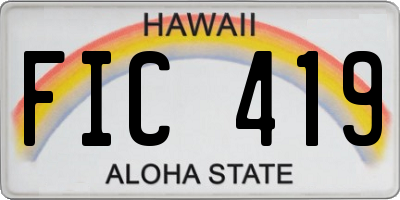 HI license plate FIC419
