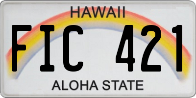 HI license plate FIC421