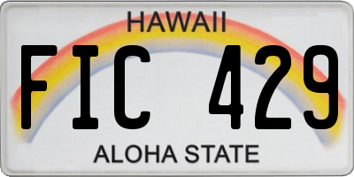 HI license plate FIC429