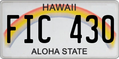 HI license plate FIC430