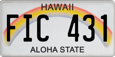 HI license plate FIC431
