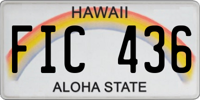 HI license plate FIC436