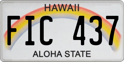 HI license plate FIC437