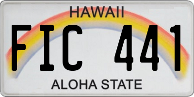 HI license plate FIC441