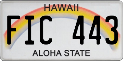 HI license plate FIC443