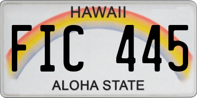 HI license plate FIC445