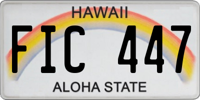 HI license plate FIC447