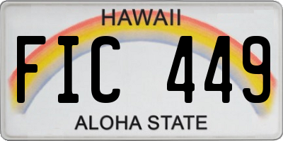 HI license plate FIC449