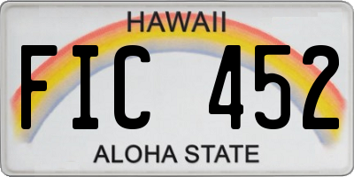 HI license plate FIC452