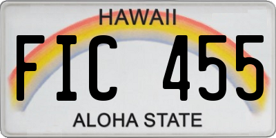 HI license plate FIC455