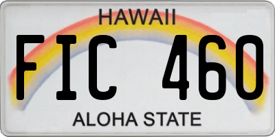 HI license plate FIC460