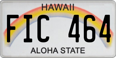 HI license plate FIC464