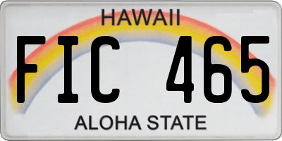 HI license plate FIC465