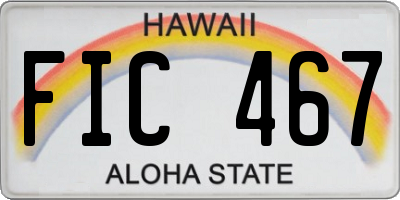 HI license plate FIC467