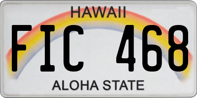 HI license plate FIC468