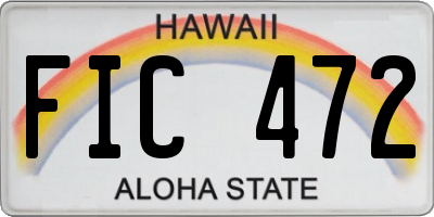 HI license plate FIC472