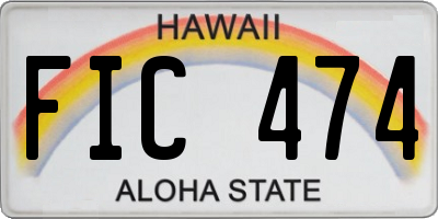 HI license plate FIC474