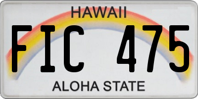 HI license plate FIC475