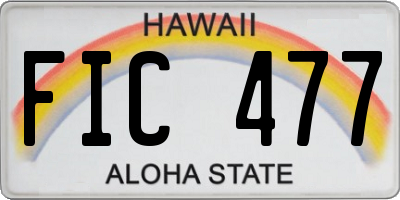HI license plate FIC477