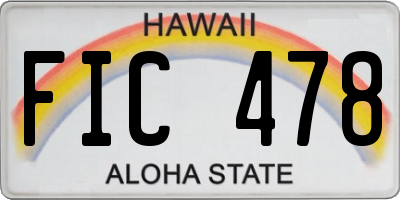 HI license plate FIC478