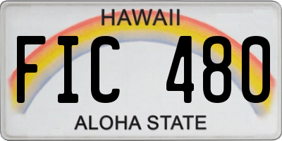 HI license plate FIC480