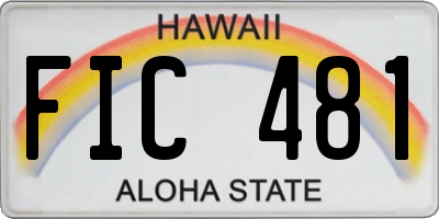 HI license plate FIC481