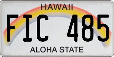 HI license plate FIC485
