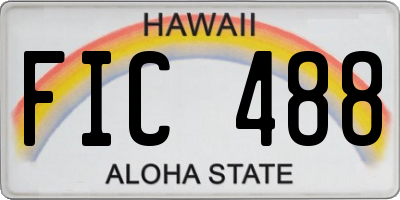HI license plate FIC488