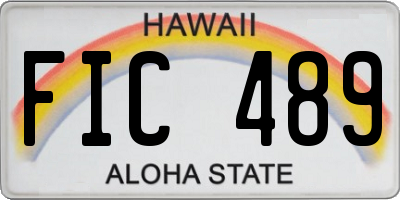 HI license plate FIC489
